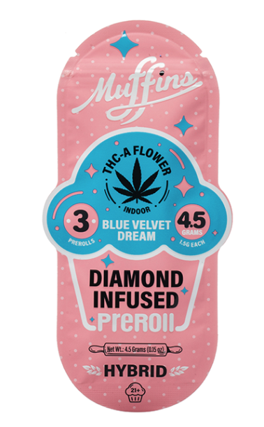 Muffins Diamond Infused Prerolls 4.5G | Blue Velvet Dream (Hybrid)